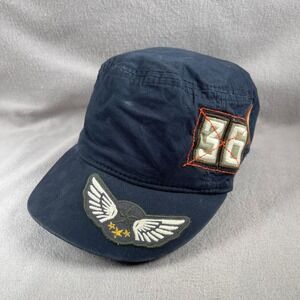 The Childrens Place Army‎ Cap Hat Kids Size 7-8 Blue Utility Embroidered Patch